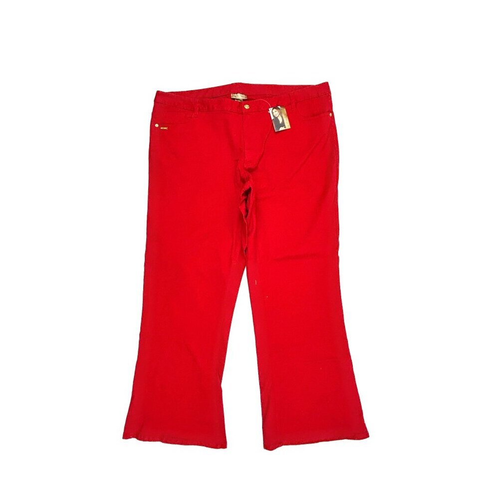 NEW Miss‎ Tina By Tina Knowles Bootleg Women's size 26W Red Denim Jeans